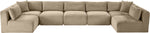 Shaggy - Fabric 7 Piece Modular U-Shaped Armless Sectional