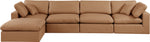 Comfy - 5 Piece Faux Leather Modular Sectional With Chaise