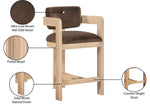 Sacha - Velvet Stool With Natural Base