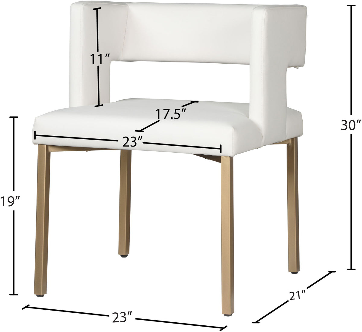 Caleb - Dining Chair with Gold Legs (Set of 2)