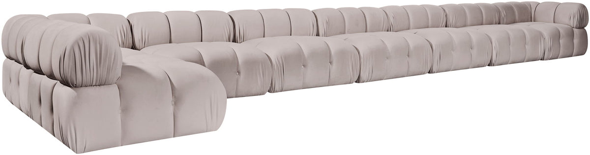 Orin - Velvet Performance Fabric Upholstered 8 Piece L-Shaped Sectional
