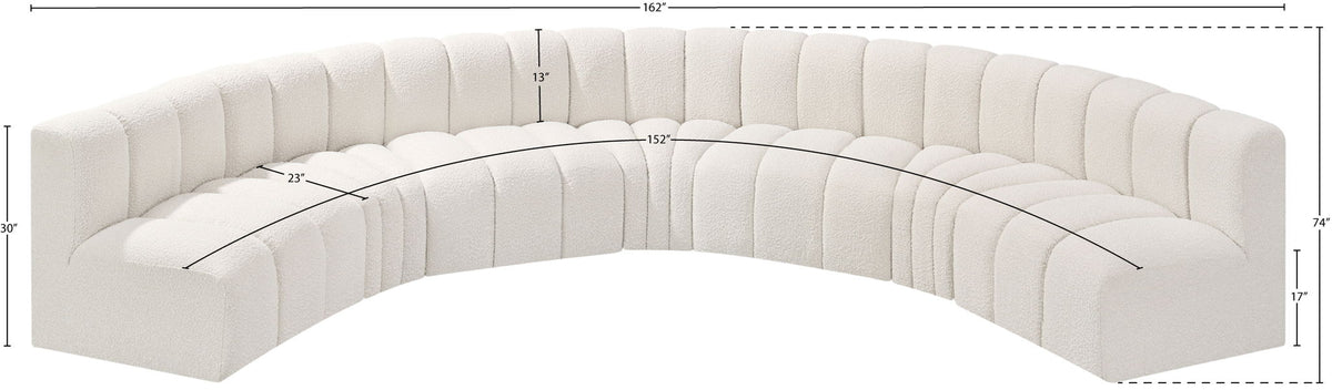 Arc - Boucle Fabric 7 Piece U-Shaped Modular Sofa