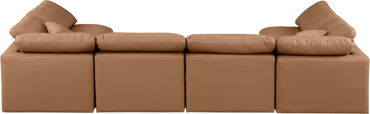 Indulge - Faux Leather 6 Piece Modular U-Shaped Sectional