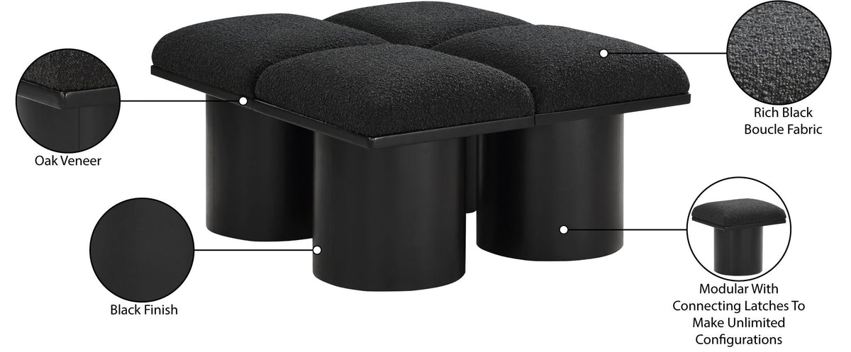 Pavilion - 4 Piece Modular Bench With Black Base