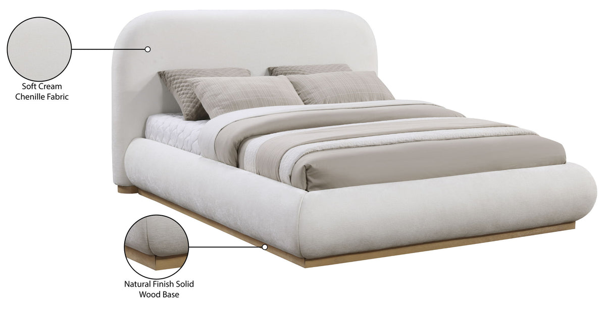 Vaughn - Chenille Bed With Natural Base