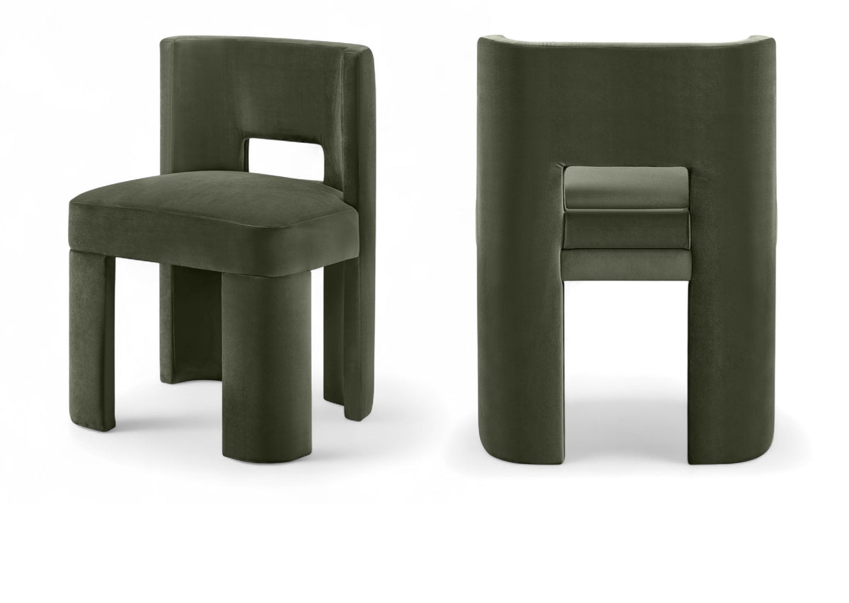 Zuno - Velvet Performance Fabric Upholstered Dining Chair (Set of 2)
