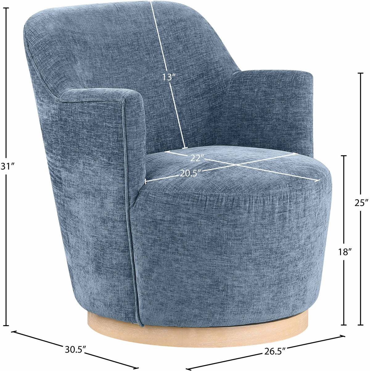 Clarita - Chenille Swivel Accent Chair