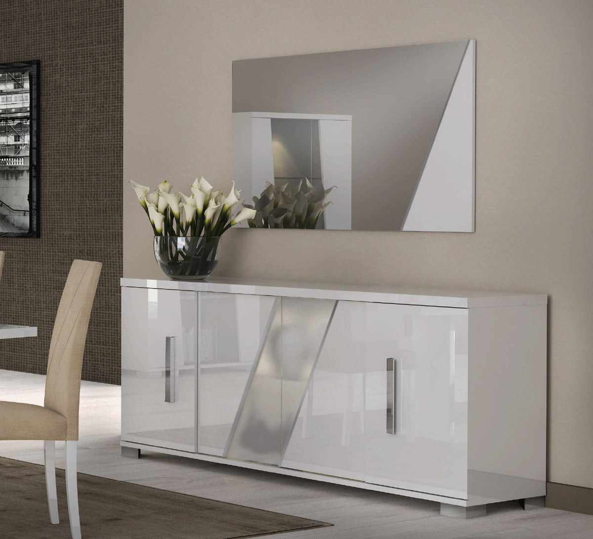Lisa - 4 Door Buffet - White
