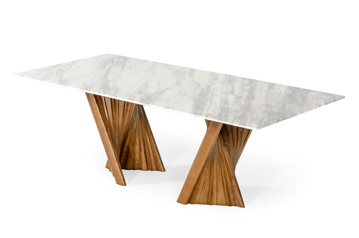 Cadence - Modern Walnut & Marble Dining Table by VIG Furniture - View 2