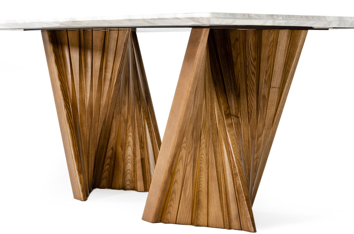 Cadence - Modern Walnut & Marble Dining Table by VIG Furniture - View 6
