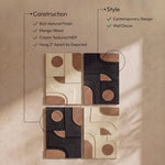Element - 50" Mango Wood 4 Piece Wall Art - Natural