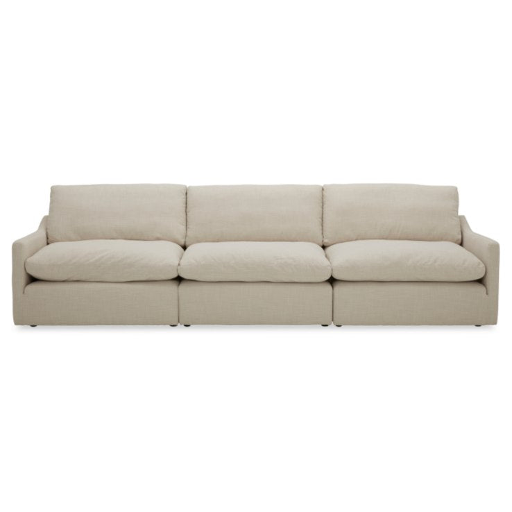 Fedora - Modern White Fabric Sectional Sofa + Ottoman by VIG Furniture - View 4