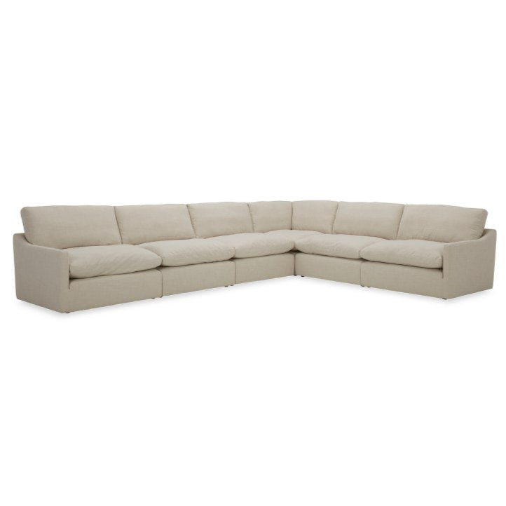 Fedora - Modern White Fabric Sectional Sofa + Ottoman by VIG Furniture - View 2