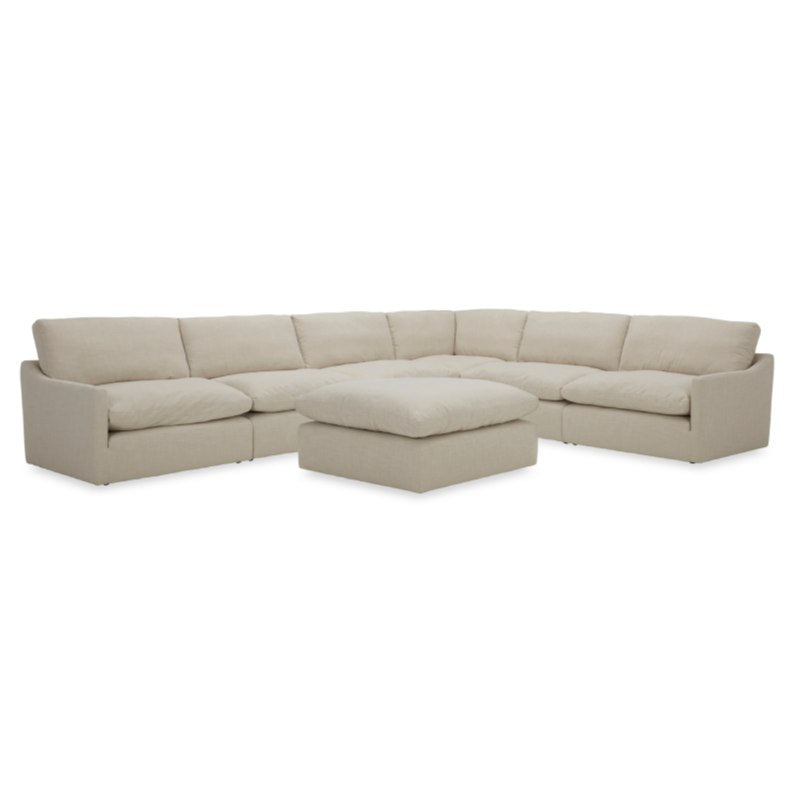 Fedora - Modern White Fabric Sectional Sofa + Ottoman by VIG Furniture - View 1