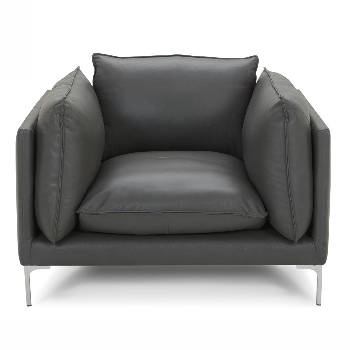 Harvest - Modern Grey Full Leather Chair by VIG Furniture - View 2