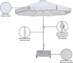 Amalfi - Aluminum Patio Umbrella - White Base / White Pole