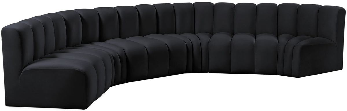 Arc - Velvet 6 Piece U-Shaped Modular Sofa