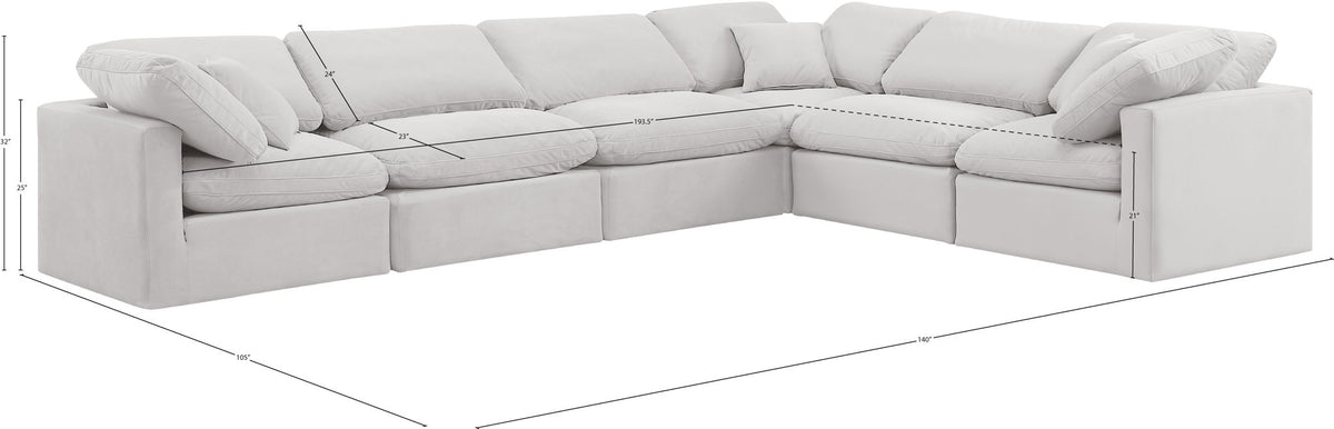 Indulge - Velvet 6 Piece Modular Corner Sectional