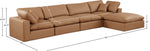 Comfy - 5 Piece Faux Leather Modular Sectional With Chaise