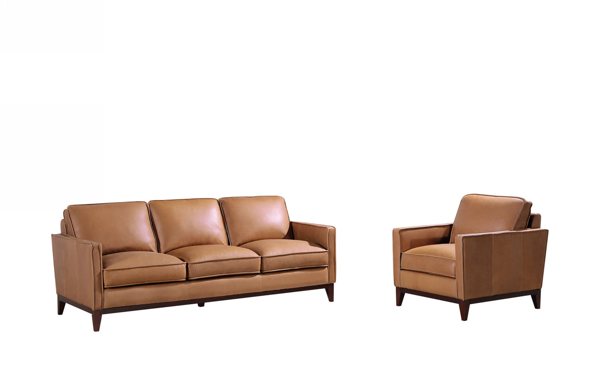 Naylor - Modern Brown Italian Leather Split Chair by VIG Furniture - View 3
