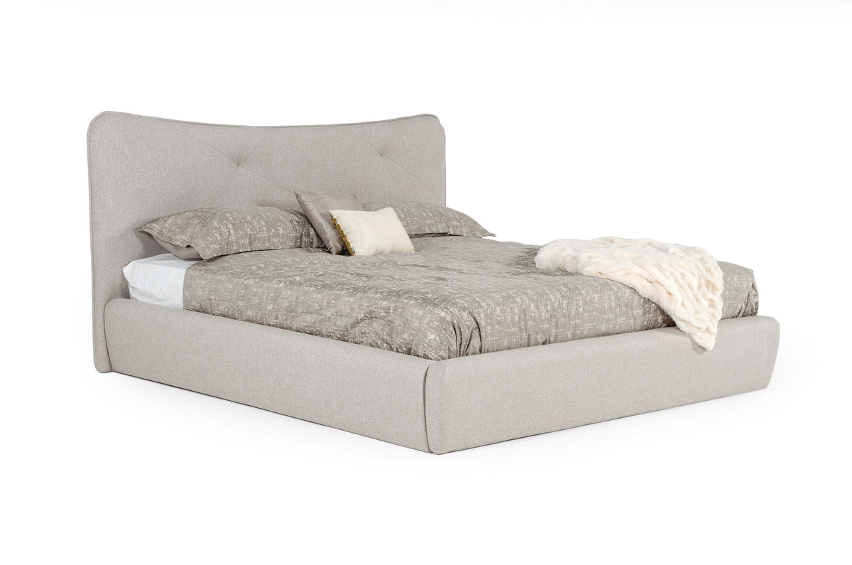 Alessia - Eastern King Italian Modern Light Grey Upholstered Bed by VIG Furniture - View 1