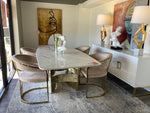 Marmot - White Marble and Champagne Gold Dining Table by VIG Furniture - View 8