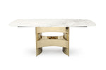 Marmot - White Marble and Champagne Gold Dining Table by VIG Furniture - View 2