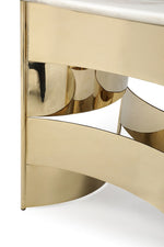 Marmot - White Marble and Champagne Gold Dining Table by VIG Furniture - View 4