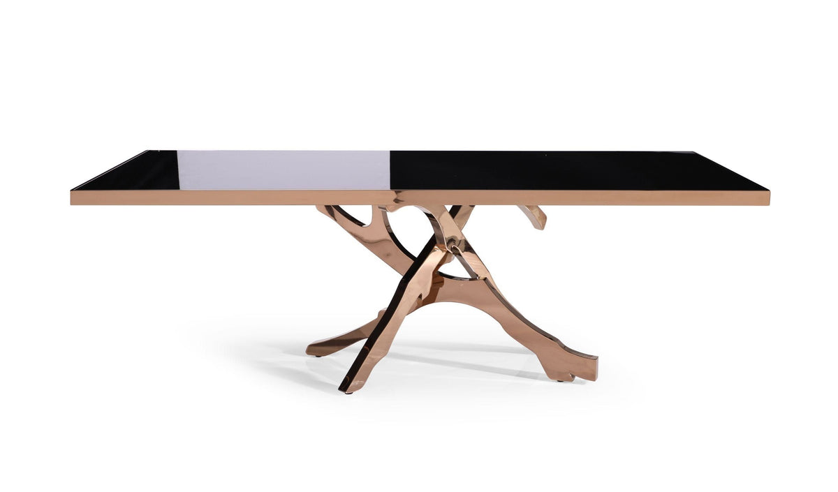 Legend - Modern Black Glass & Rosegold Dining Table by VIG Furniture - View 6
