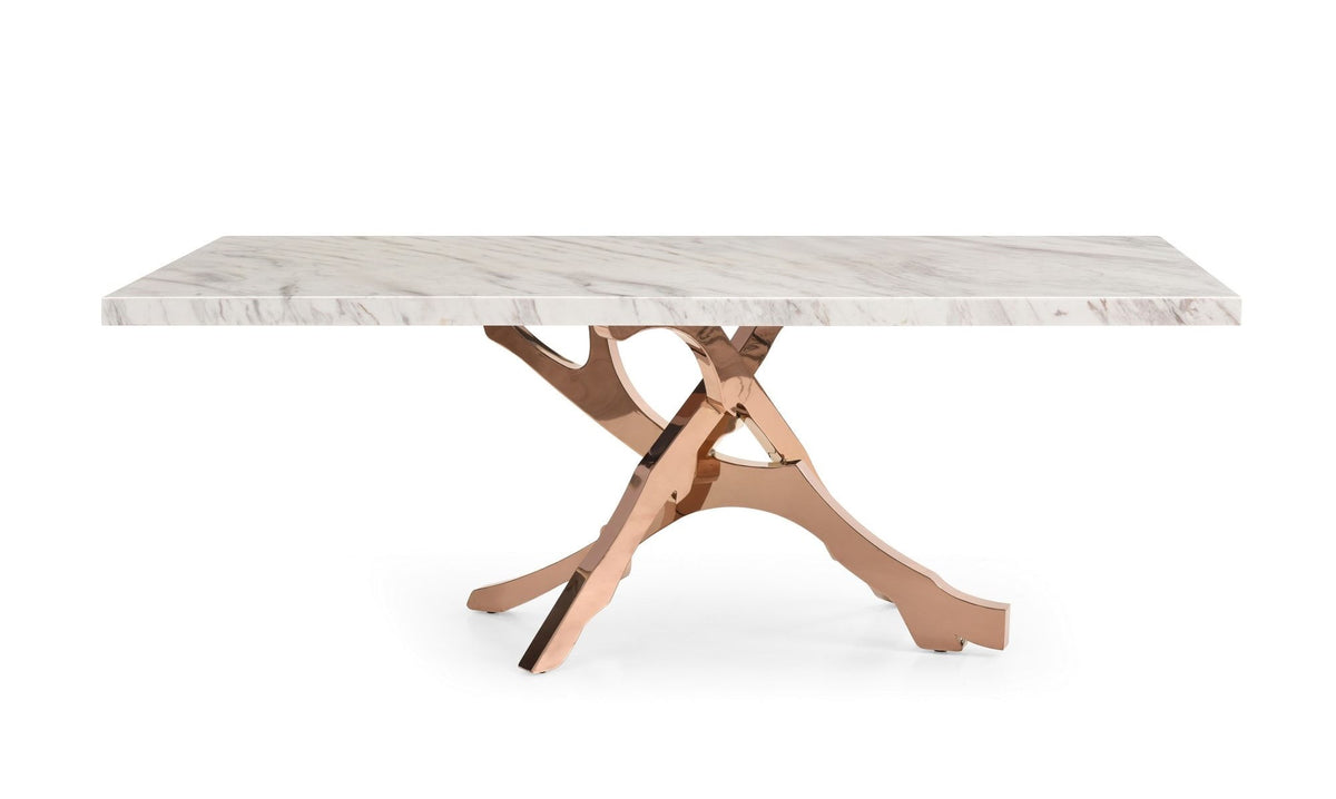Legend - Modern White Marble & Rosegold Dining Table by VIG Furniture - View 10