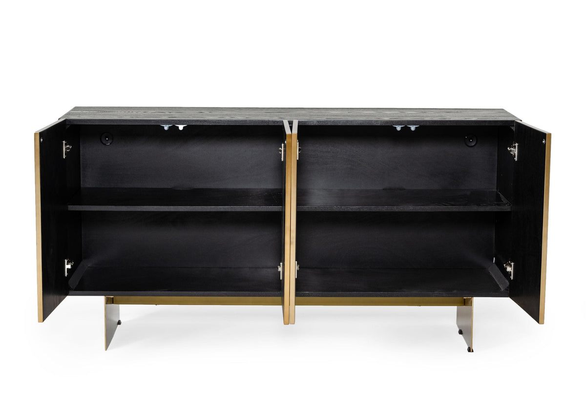 Perret - Glam Black Ash & Brushed Brass Modern Buffet by VIG Furniture - View 2