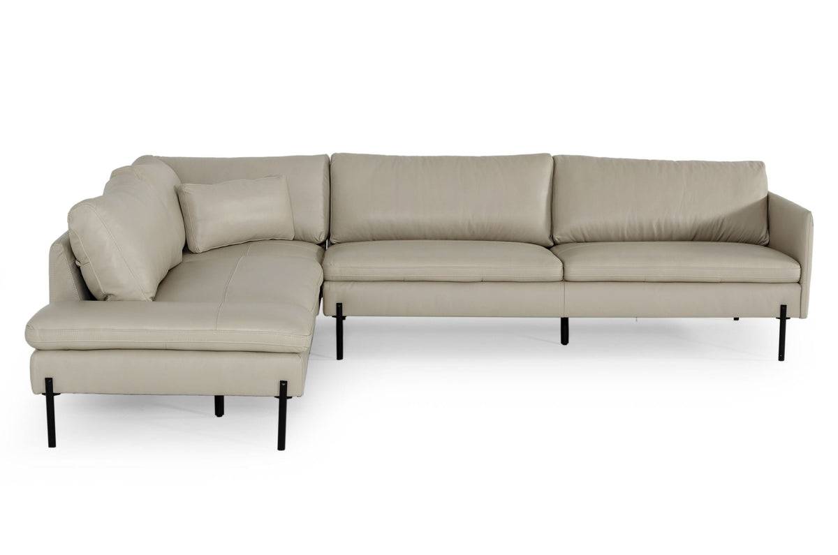 Sherry - Modern Grey Leather Left Facing Sectional Sofa by VIG Furniture - View 3