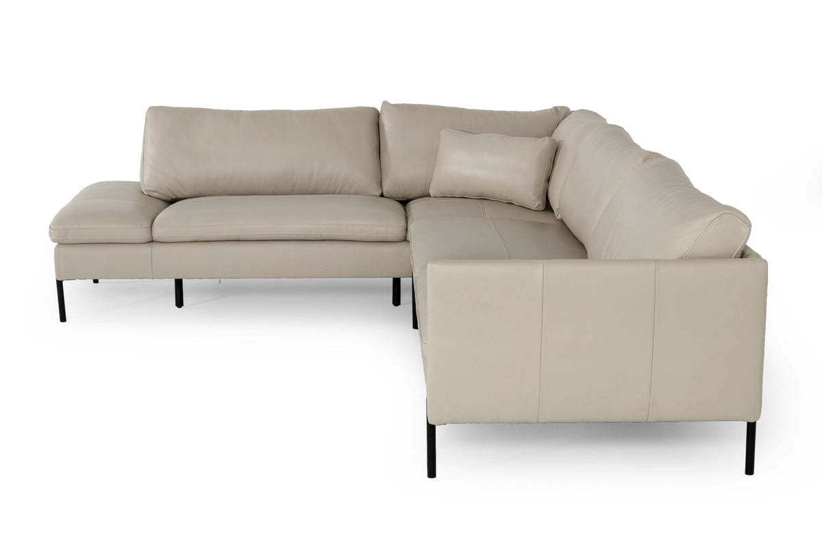Sherry - Modern Grey Leather Left Facing Sectional Sofa by VIG Furniture - View 4