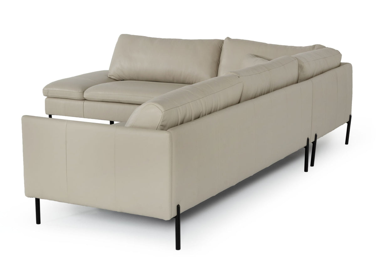 Sherry - Modern Grey Leather Left Facing Sectional Sofa by VIG Furniture - View 5