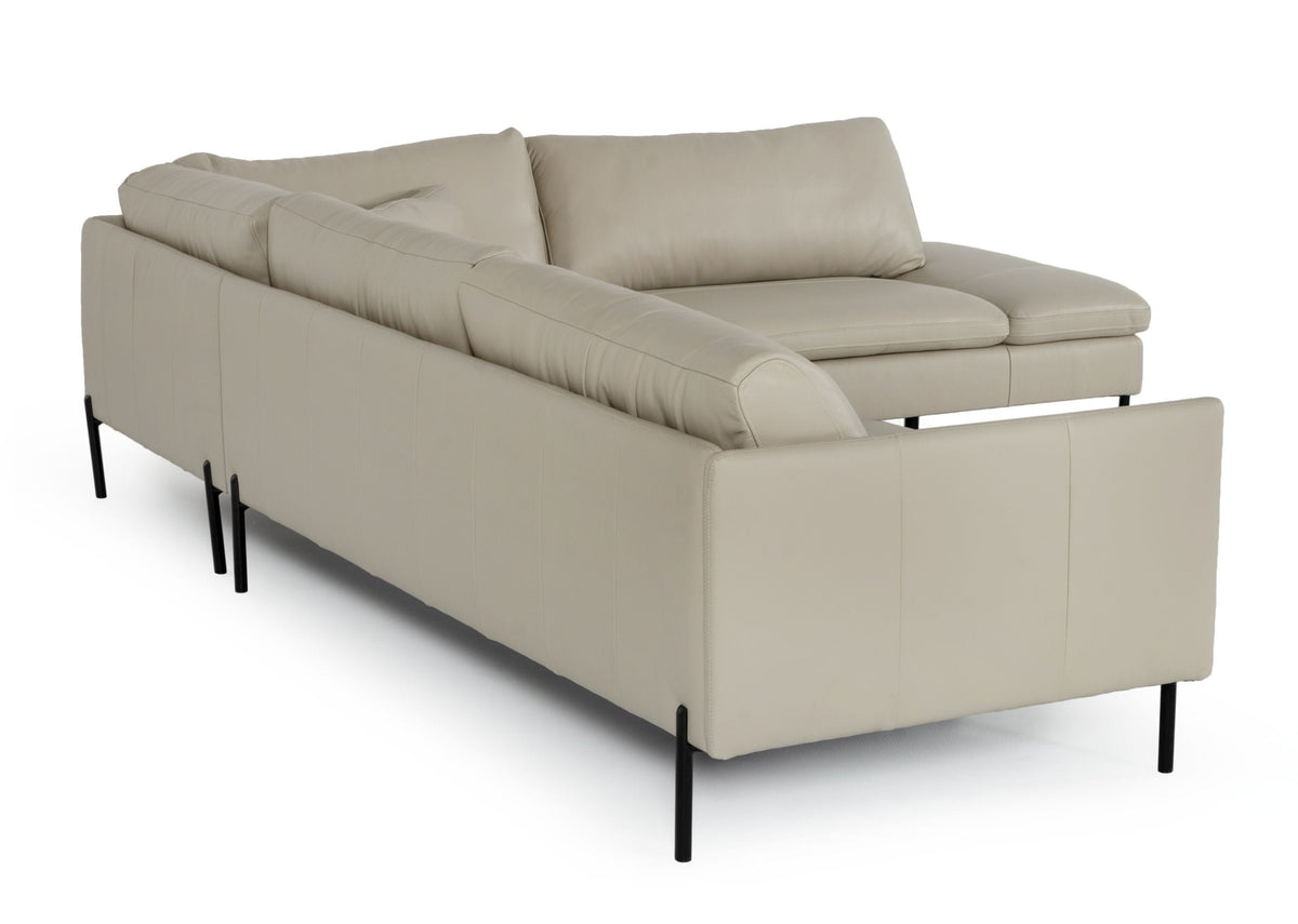Sherry - Modern Grey Leather Right Facing Sectional Sofa by VIG Furniture - View 5
