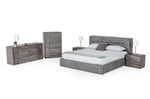 Hollywood - Eastern King Italian Contemporary Grey Leather Bed