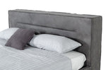 Hollywood - Eastern King Italian Contemporary Grey Leather Bed