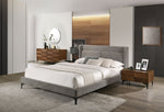Paula - Queen Mid-Century Grey Upholstered Bed by VIG Furniture - View 2