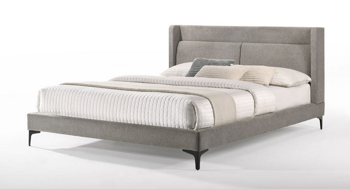 Paula - California King Mid-Century Grey Upholstered Bed by VIG Furniture - View 1