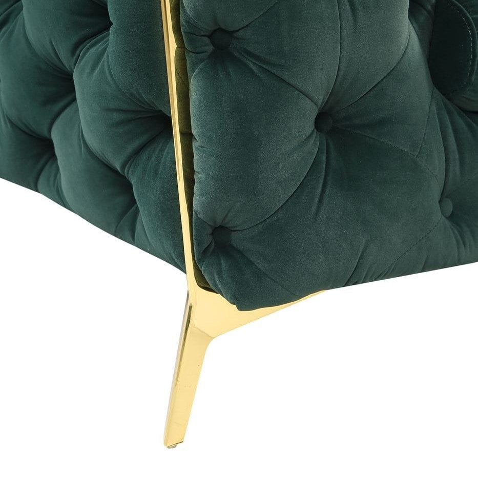 Sheila - Transitional Emerald Green Fabric Loveseat by VIG Furniture - View 3