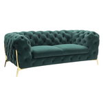 Sheila - Transitional Emerald Green Fabric Loveseat by VIG Furniture - View 2
