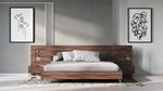 Queen Brooklyn - Italian Modern Walnut Bed + Nightstands Set