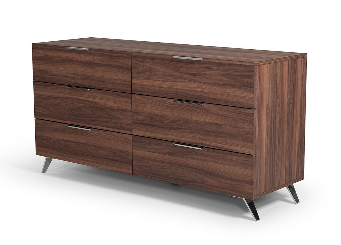 Eastern King Brooklyn - Italian Modern Walnut Bed Set