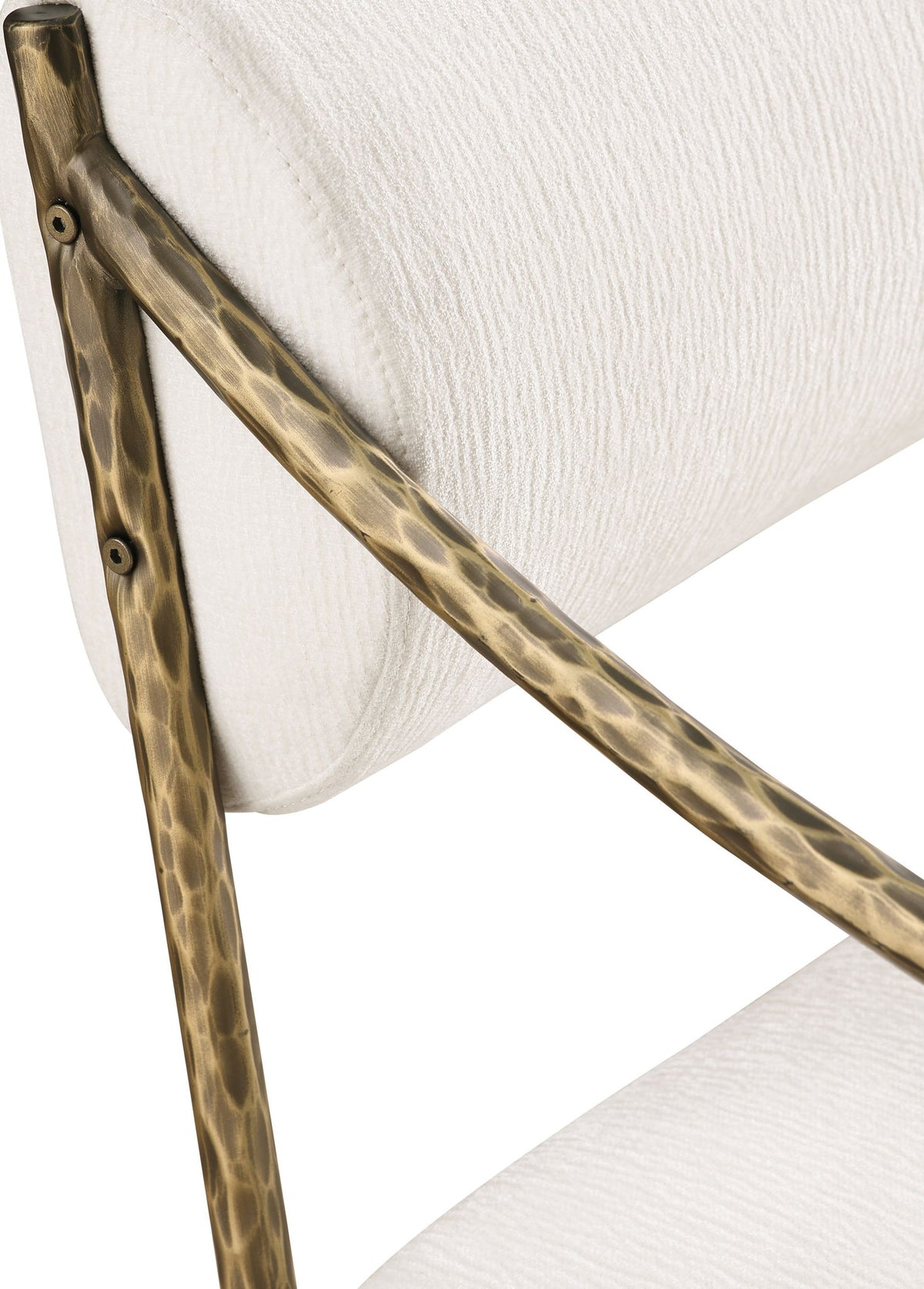 Bastille - Upholstered Dining Arm Chair (Set of 2) - Brass Frame