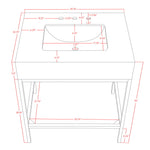 Marmo - Engineered Marble Bathroom Vanity With Gold Base