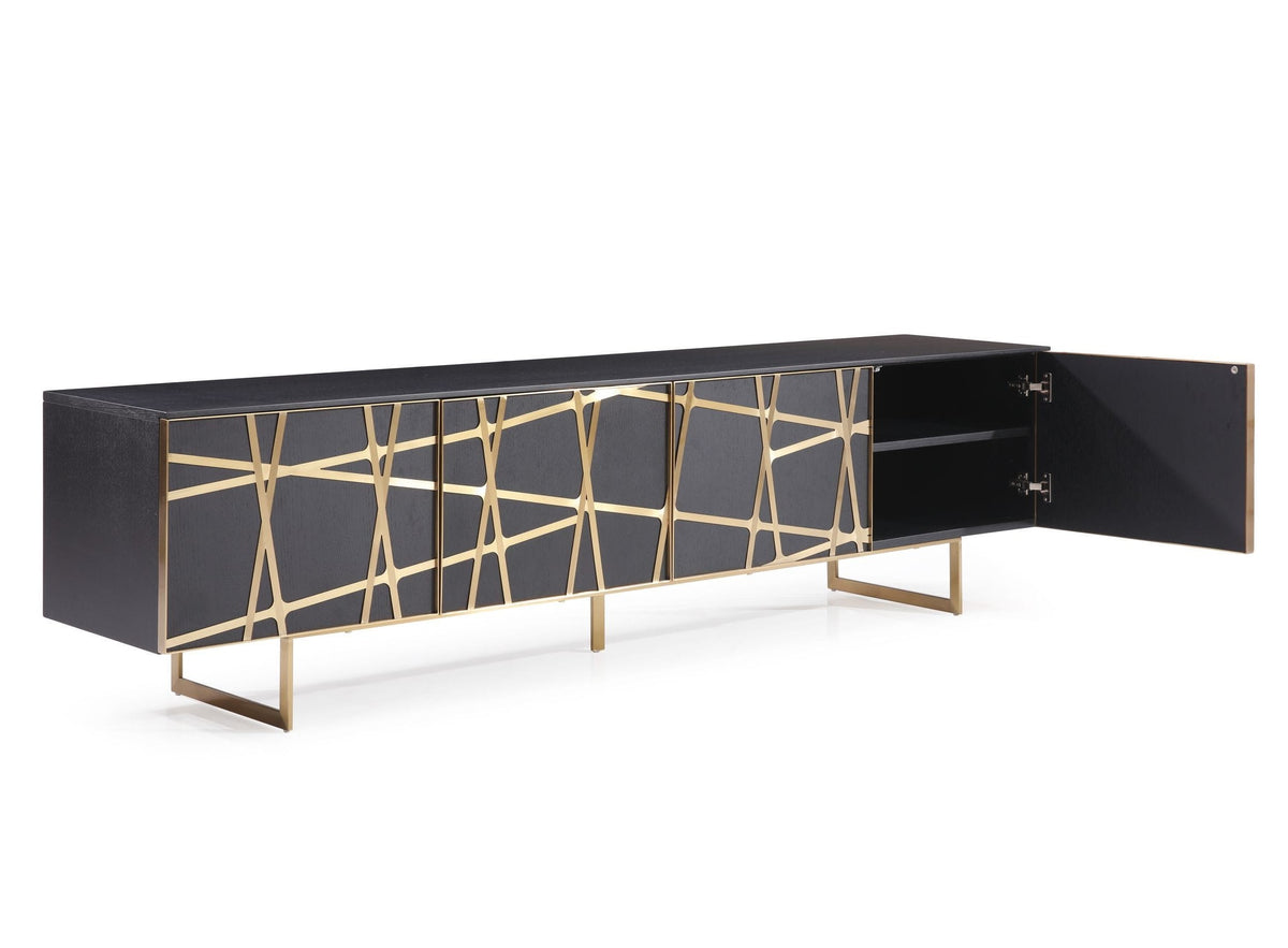 Kilson - Modern Black Oak & Champagne Gold TV Stand by VIG Furniture - View 3