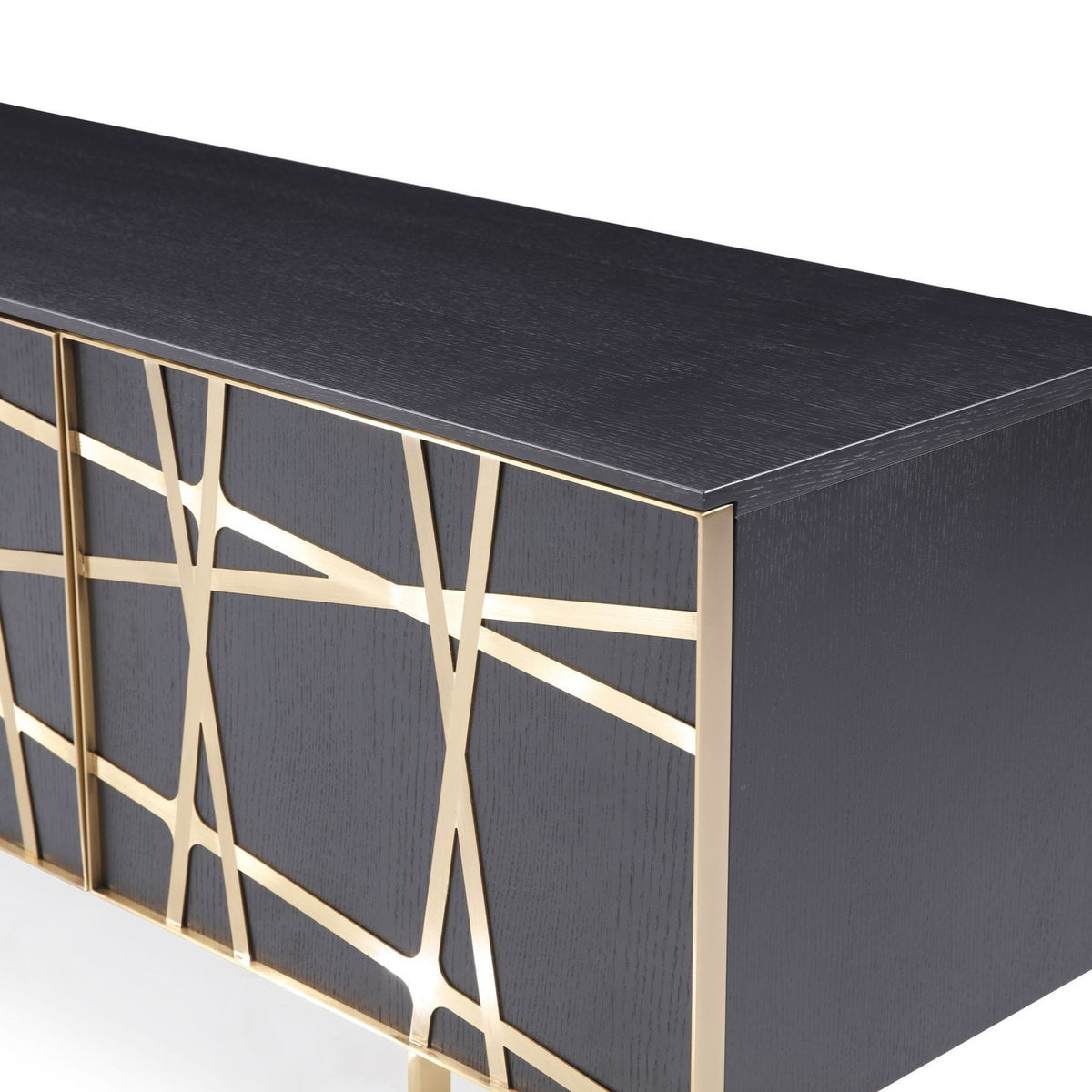 Kilson - Modern Black Oak & Champagne Gold TV Stand by VIG Furniture - View 4