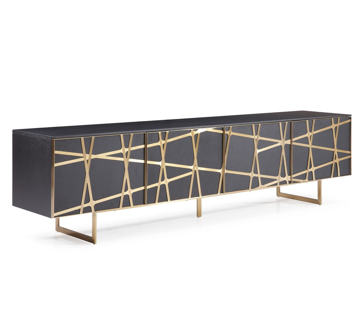 Kilson - Modern Black Oak & Champagne Gold TV Stand by VIG Furniture - View 2