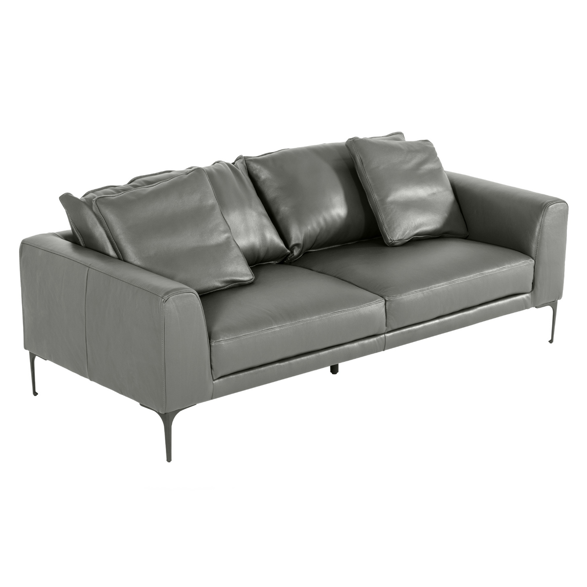 Jacoba - Modern Dark Grey Leather Sofa by VIG Furniture - View 2