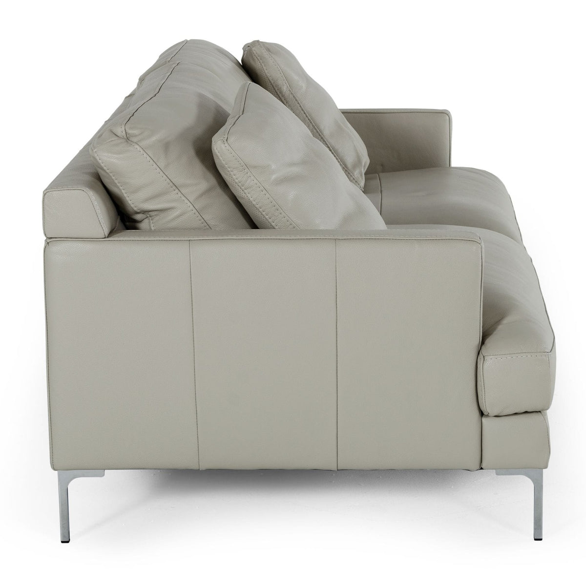 Janina - Modern Light Grey Leather Sofa by VIG Furniture - View 3